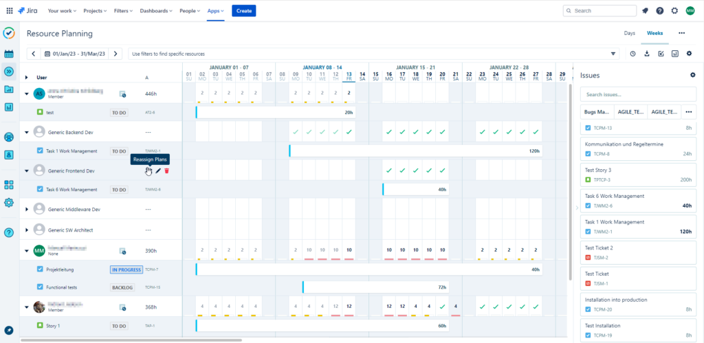 Ressourcenplanung mit Jira Tempo