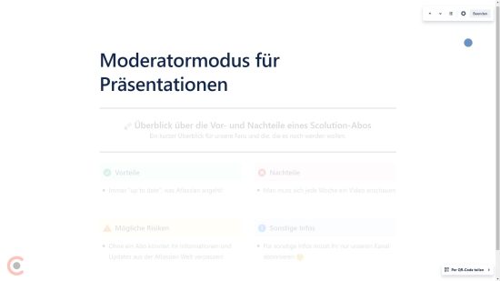 Moderatormodus für Präsentationen nutzen